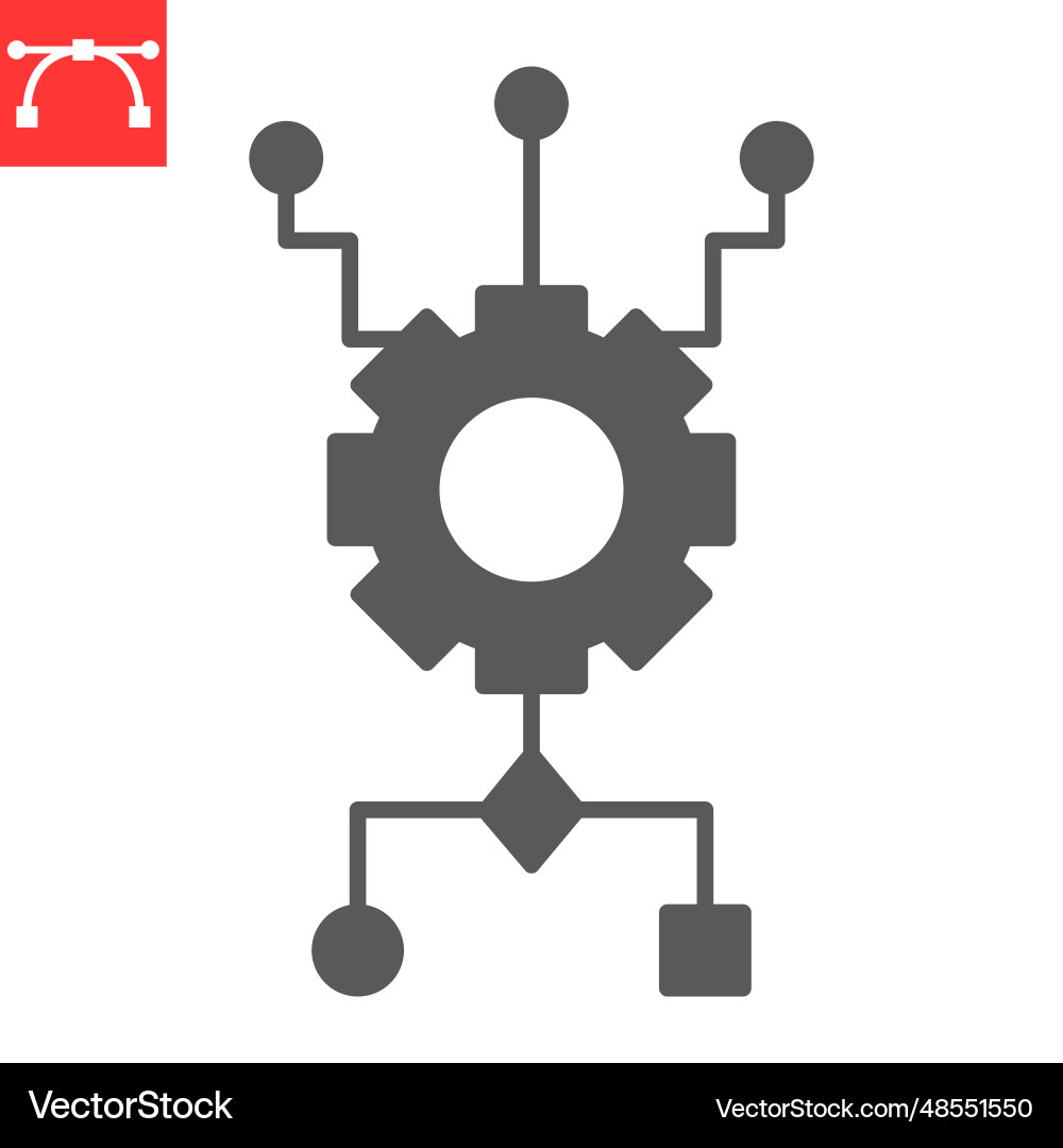 Algorithm glyph icon Algorithm glyph icon vector image