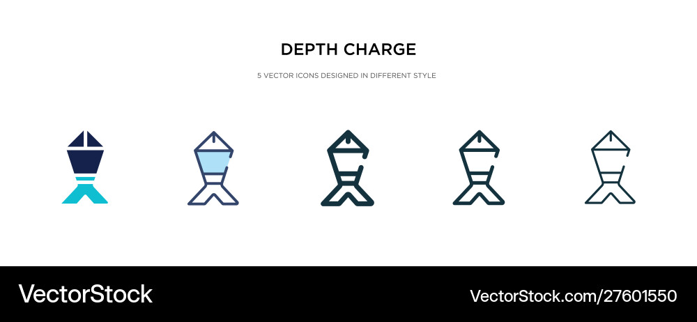 Depth charge icon in different style two colored Depth charge icon in different style two colored vector image