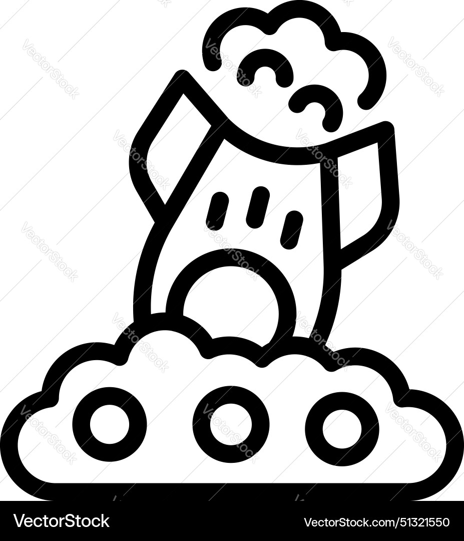 Failed startup icon outline crashed rocket Failed startup icon outline crashed rocket vector image