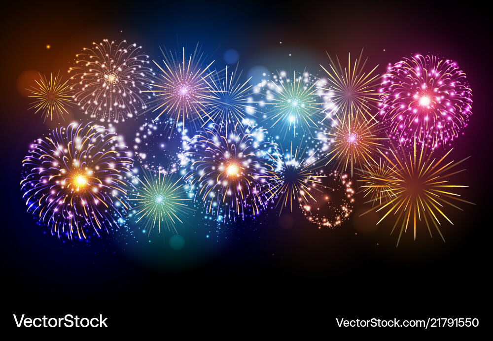 Festival bunte Feuerwerk Unabhängigkeit Festival bunte Feuerwerk Unabhängigkeit vektorbild