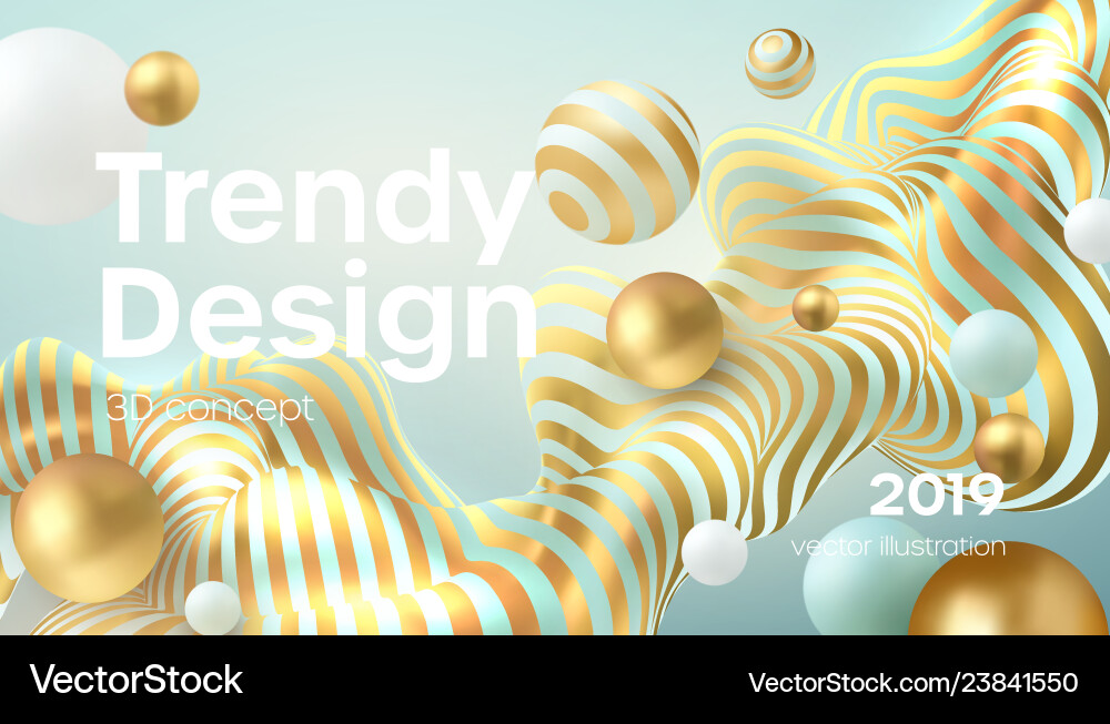 Flowing soft spheres abstract background with 3d Flowing soft spheres abstract background with 3d vector image
