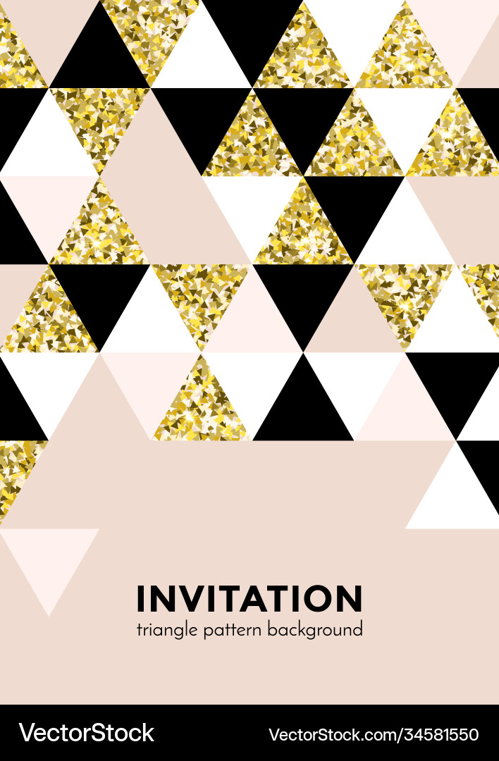 Golden triangle pattern background for invitation Golden triangle pattern background for invitation vector image