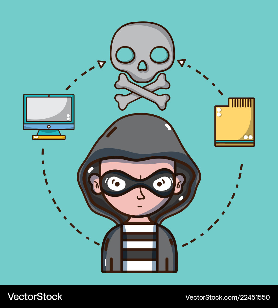 Hacker and security system technology Hacker and security system technology Vector Image