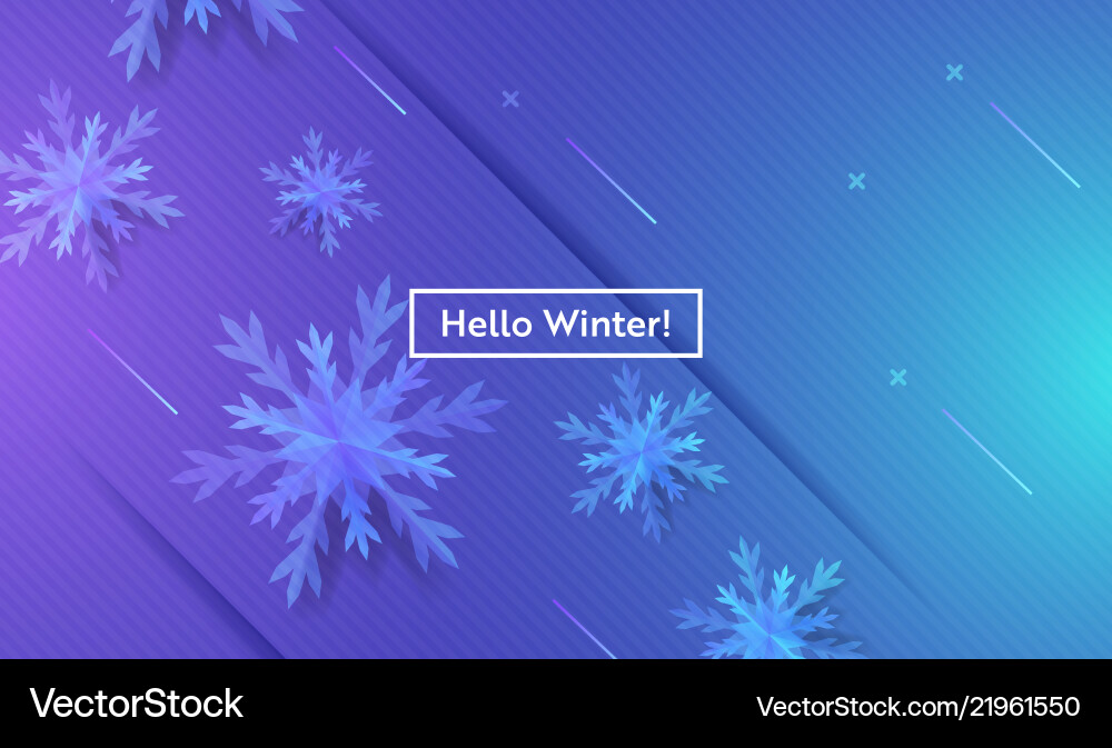 Hello winter layout with snowflakes for web site Hello winter layout with snowflakes for web site vector image