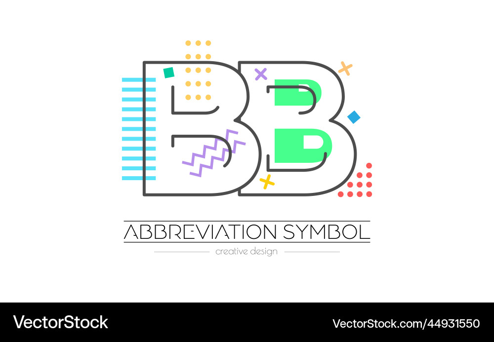 Letters b and merging of two initials Letters b and merging of two initials vector image