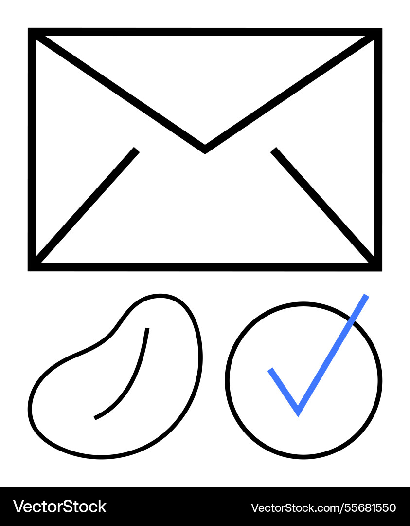 Minimal envelope with abstract shapes Minimal envelope with abstract shapes vector image