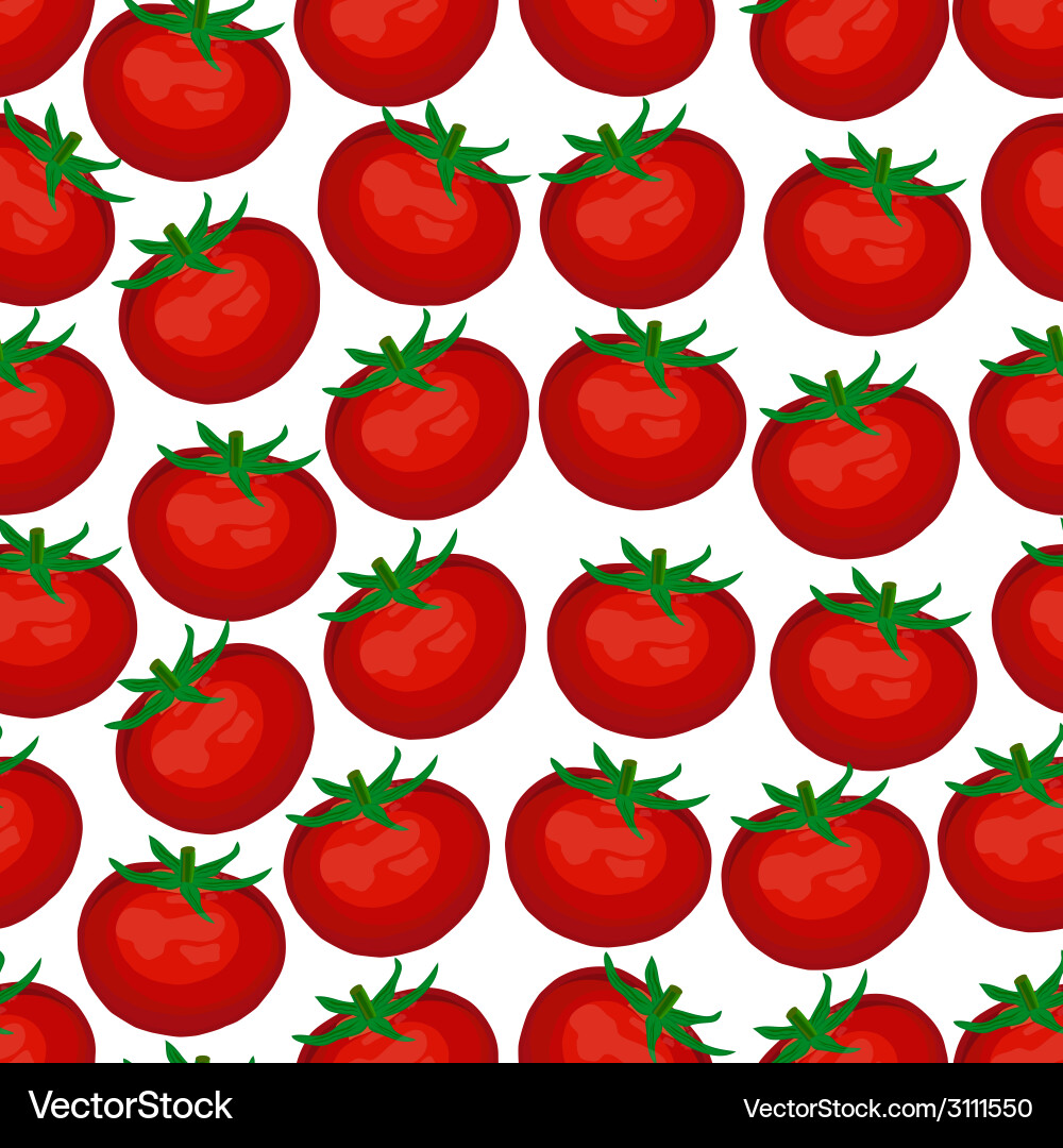 Red Tomato Background - Seamless Pattern Vector Image