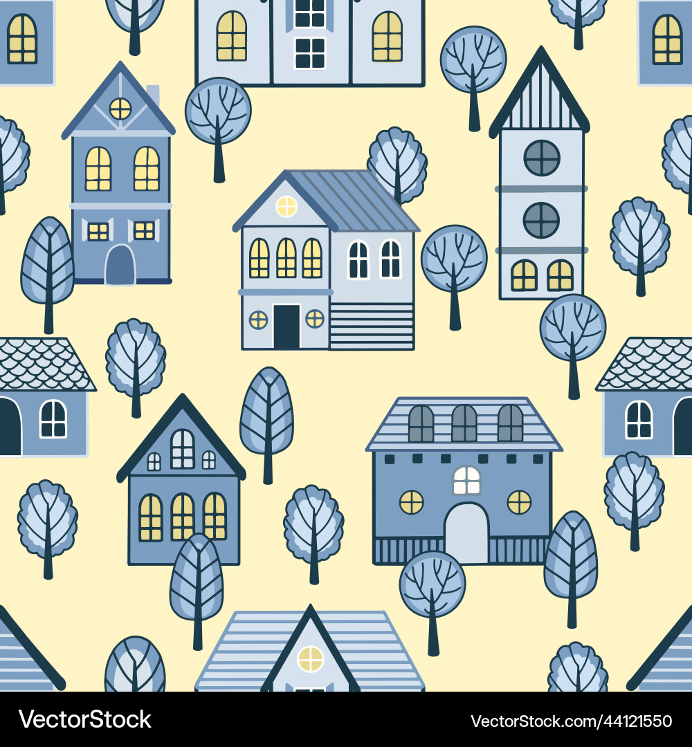 Seamless pattern with hand drawn tree Seamless pattern with hand drawn tree vector image