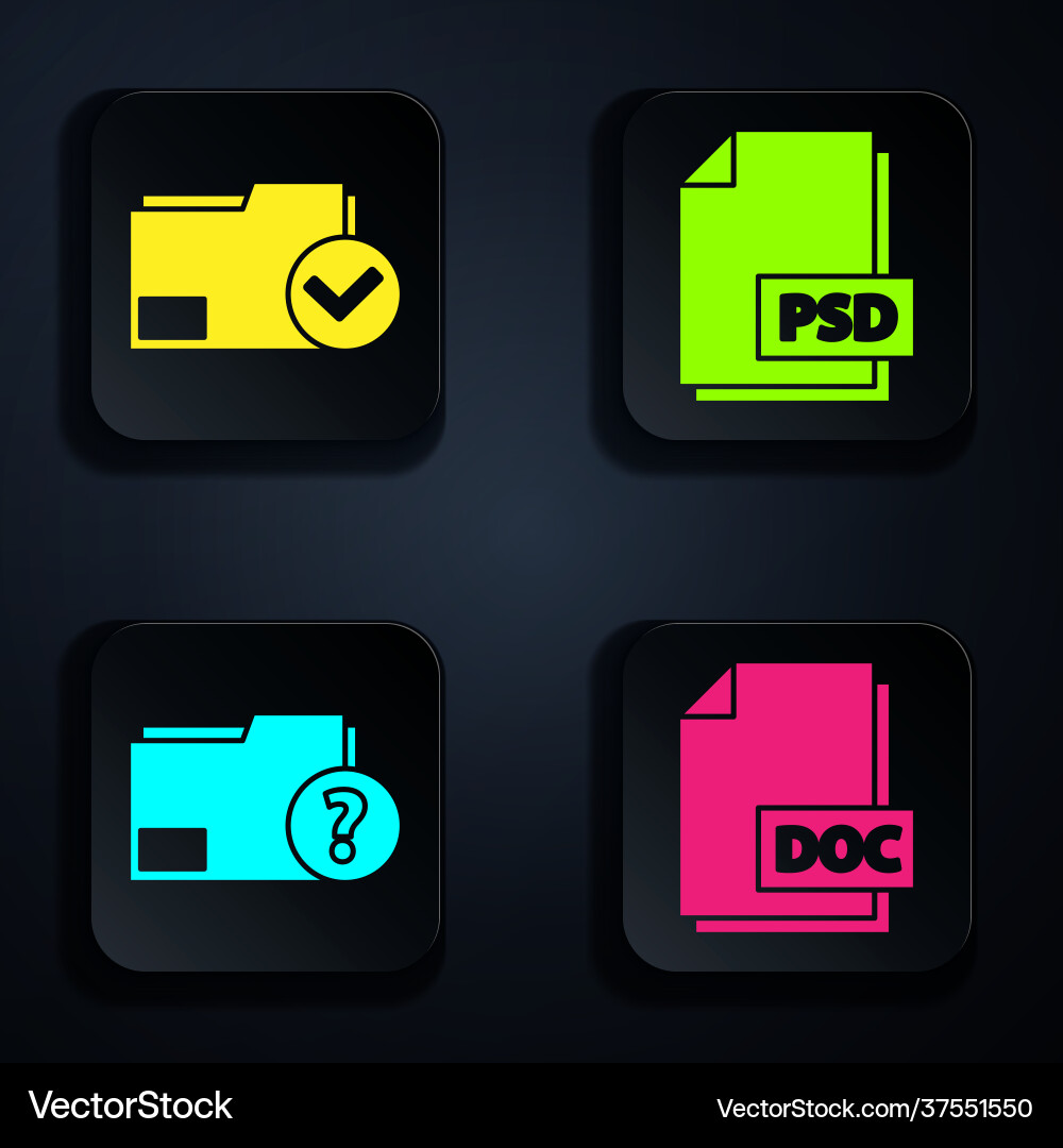 Set doc file document folder and check Set doc file document folder and check vector image