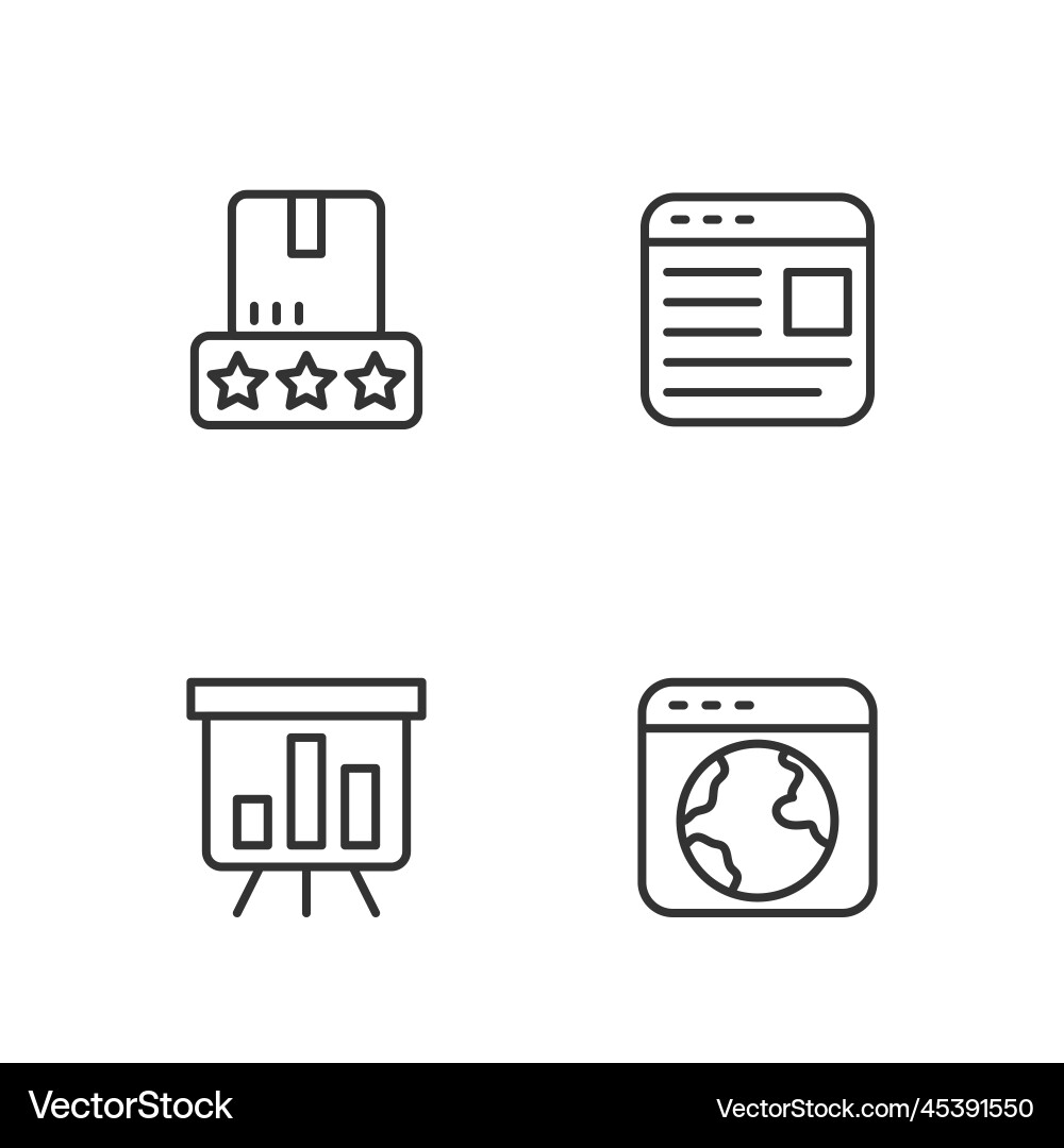 Set line worldwide board with graph chart Set line worldwide board with graph chart vector image