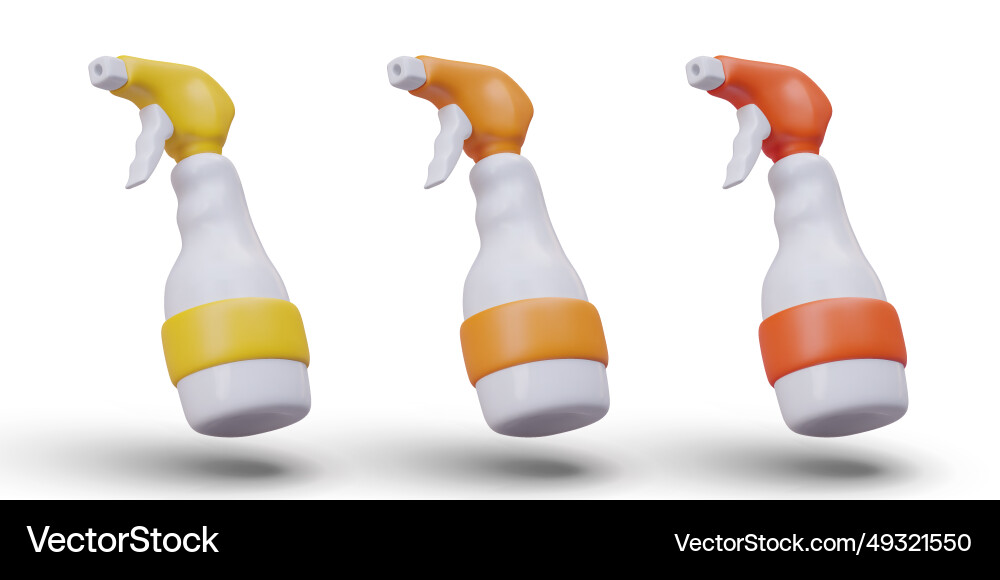 Set of spray bottles in different colors trigger Set of spray bottles in different colors trigger vector image