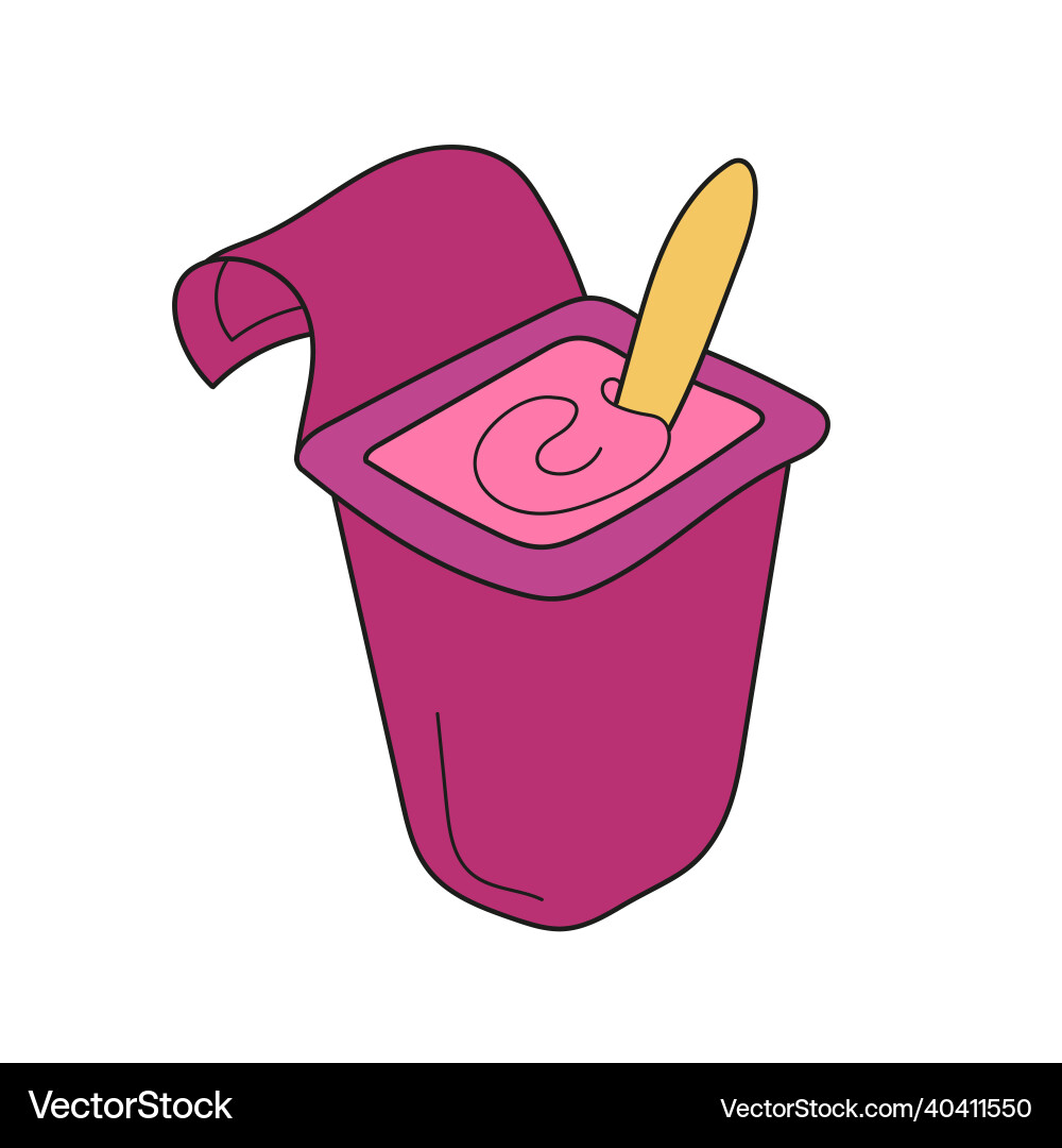 Simple cartoon icon pink plastic packaging Simple cartoon icon pink plastic packaging vector image