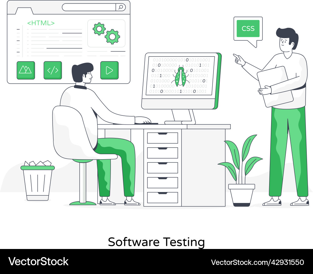 Software testing vector image