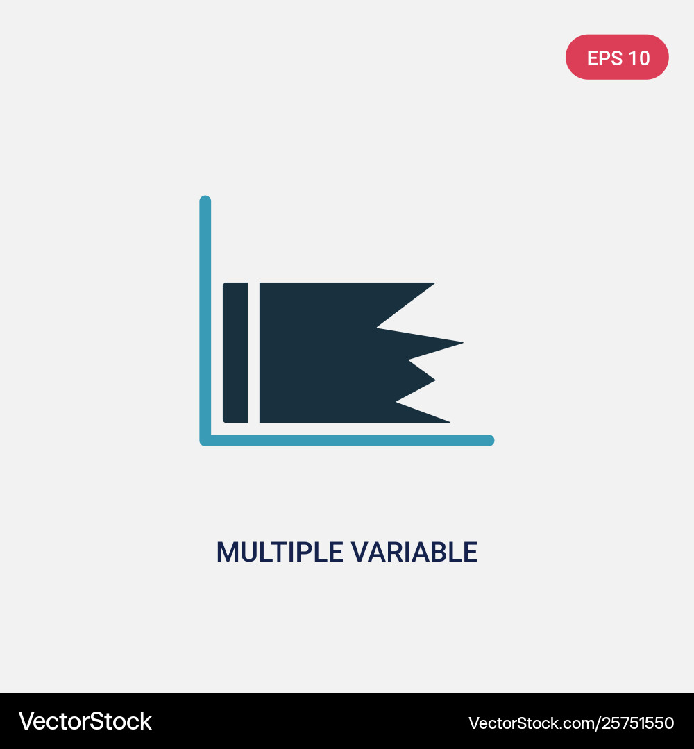 Two color multiple variable point line icon from vector image