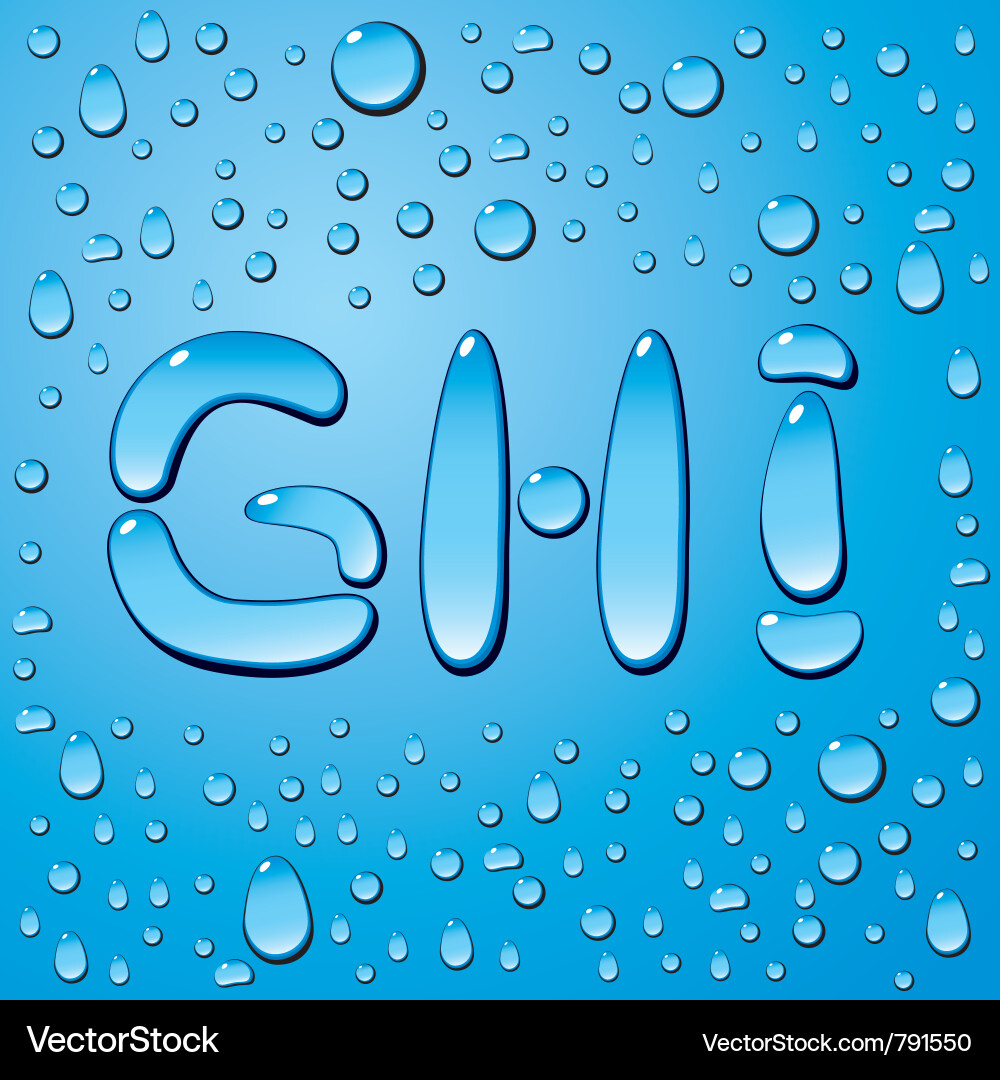Water Drop Alphabet Letters Vector Image