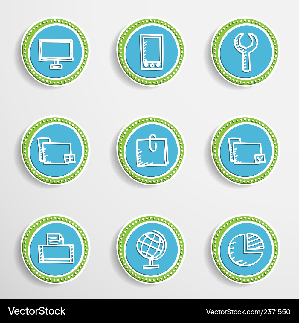 Web buttons with drawing icons vector image