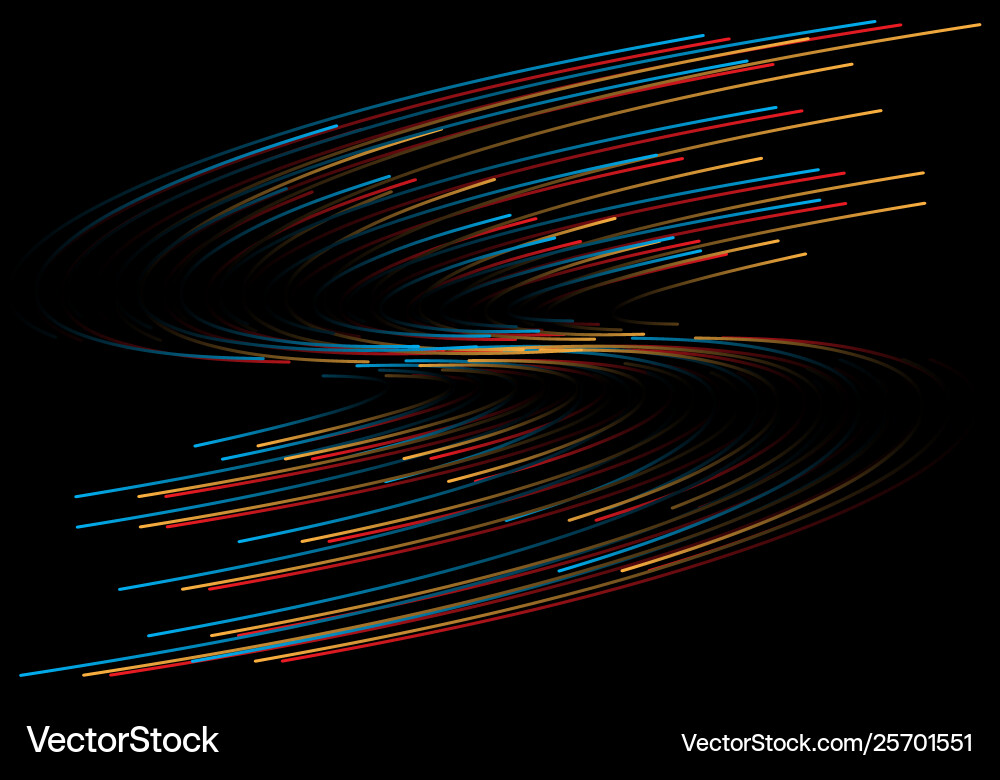 Abstract color lines curve wave on black Abstract color lines curve wave on black vector image