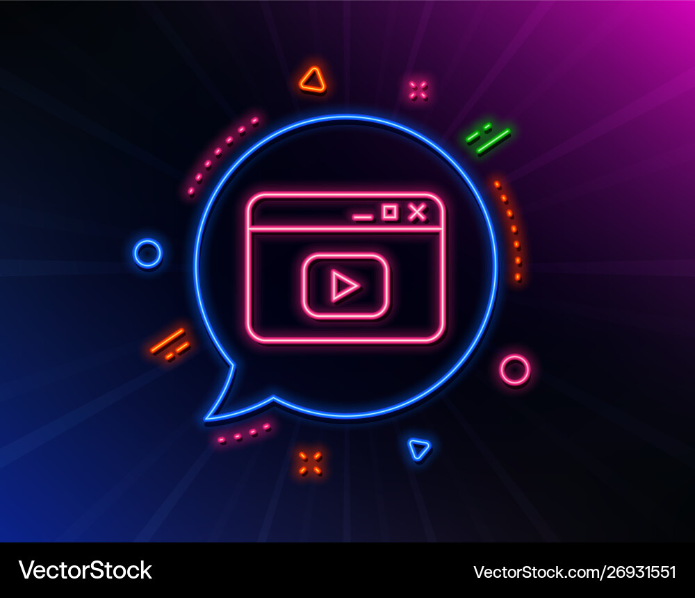 Browser window line icon video content sign Browser window line icon video content sign vector image
