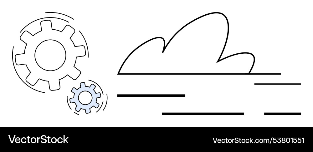 Cloud computing infrastructure with gears Cloud computing infrastructure with gears vector image