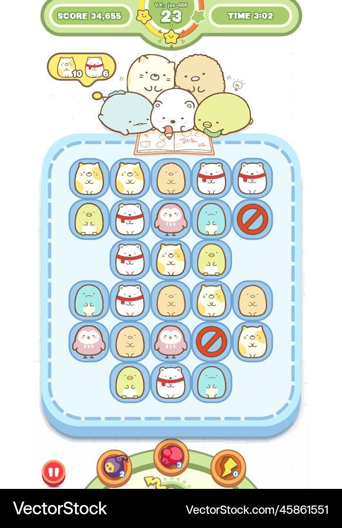 Complete set of level button game ui pop-up icon vector image