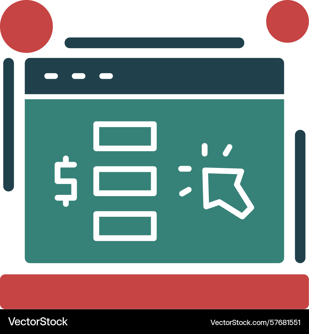 Cost per click glyph multi color icon Vector Image