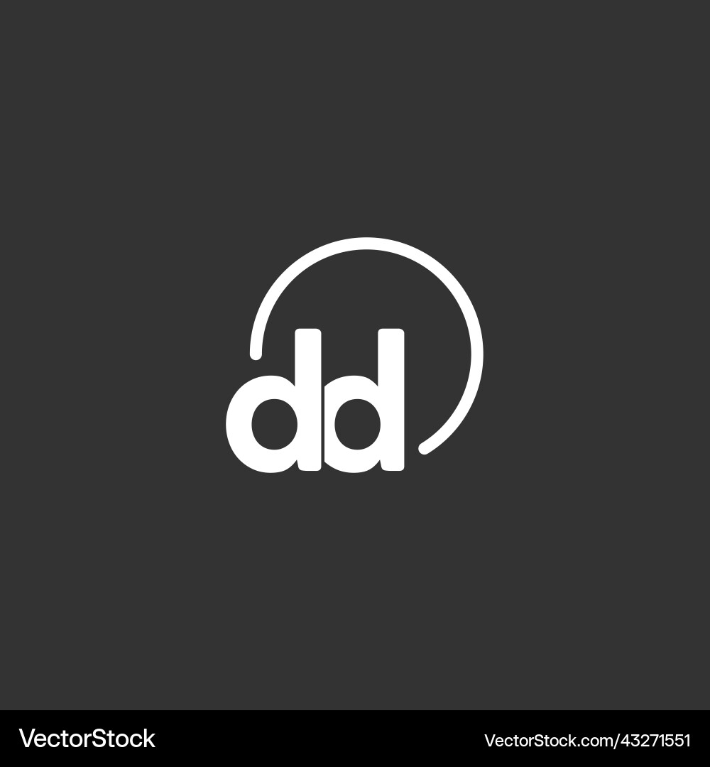 Dd initial logo with rounded circle vector image