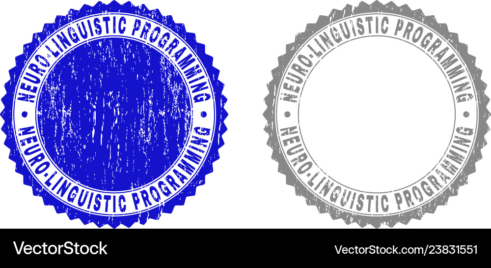 Grunge neuro-linguistic programming scratched vector image
