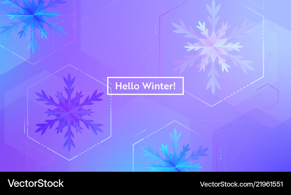 Hello winter layout with snowflakes for web site Hello winter layout with snowflakes for web site vector image