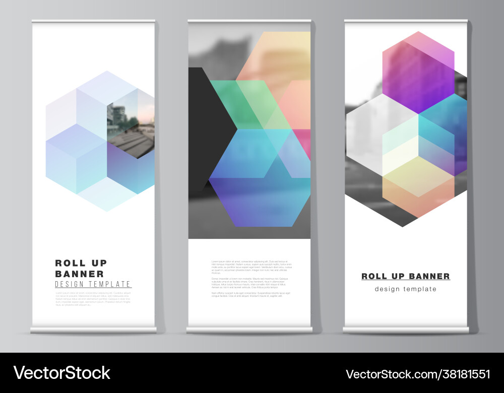 Layout roll up mockup design templates Layout roll up mockup design templates Vector Image