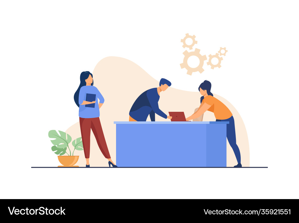 Managers working on project together Managers working on project together Vector Image