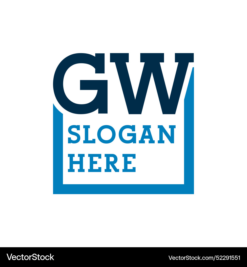 Minimal initials logo letters g and w gw initial Vector Image