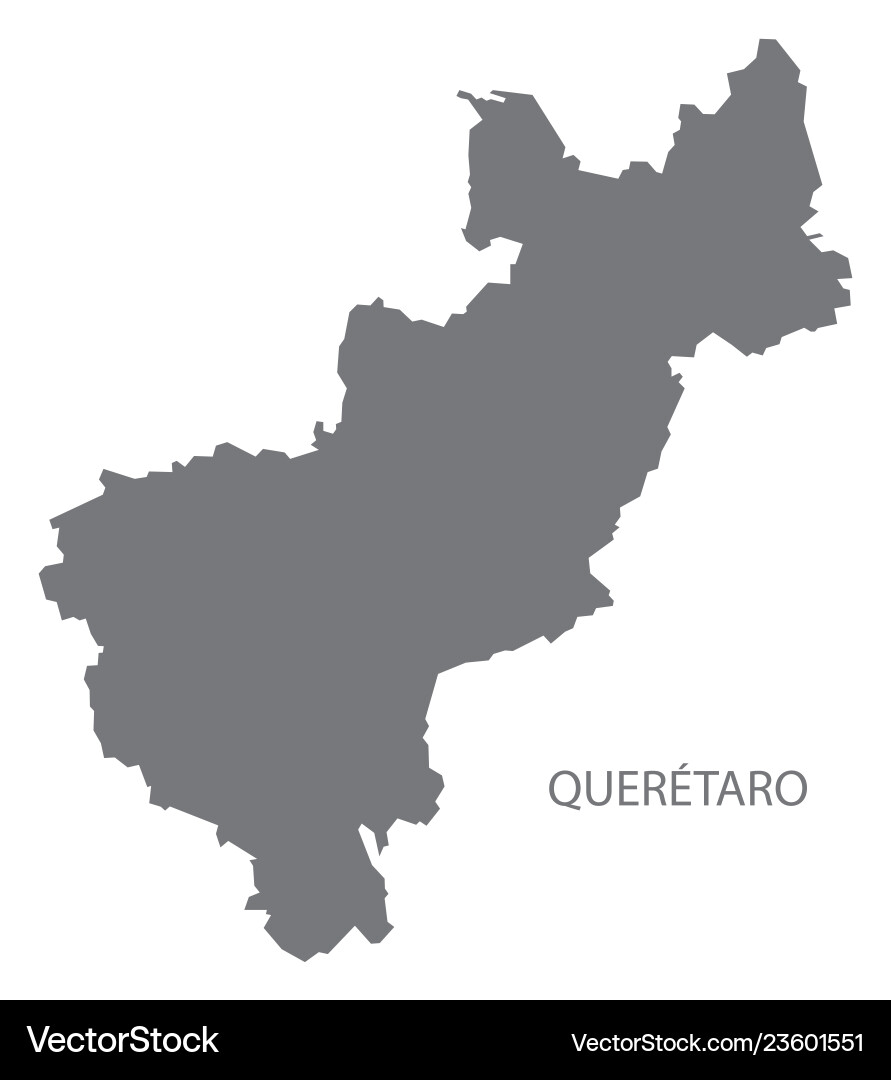 Queretaro mexico map grey Queretaro mexico map grey vector image