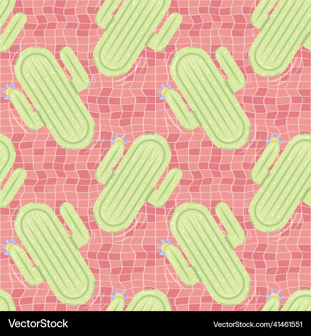 Seamless pattern with cactus shaped inflatable Vector Image