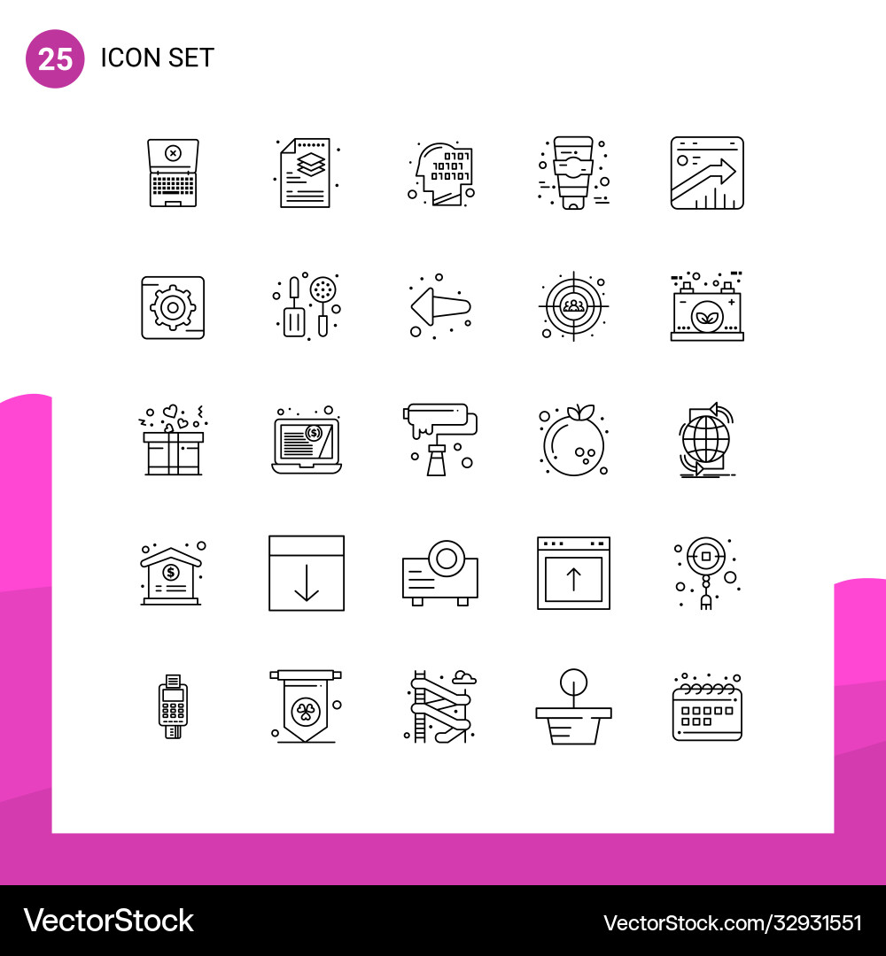 Set 25 lines on grid for report browser code vector image