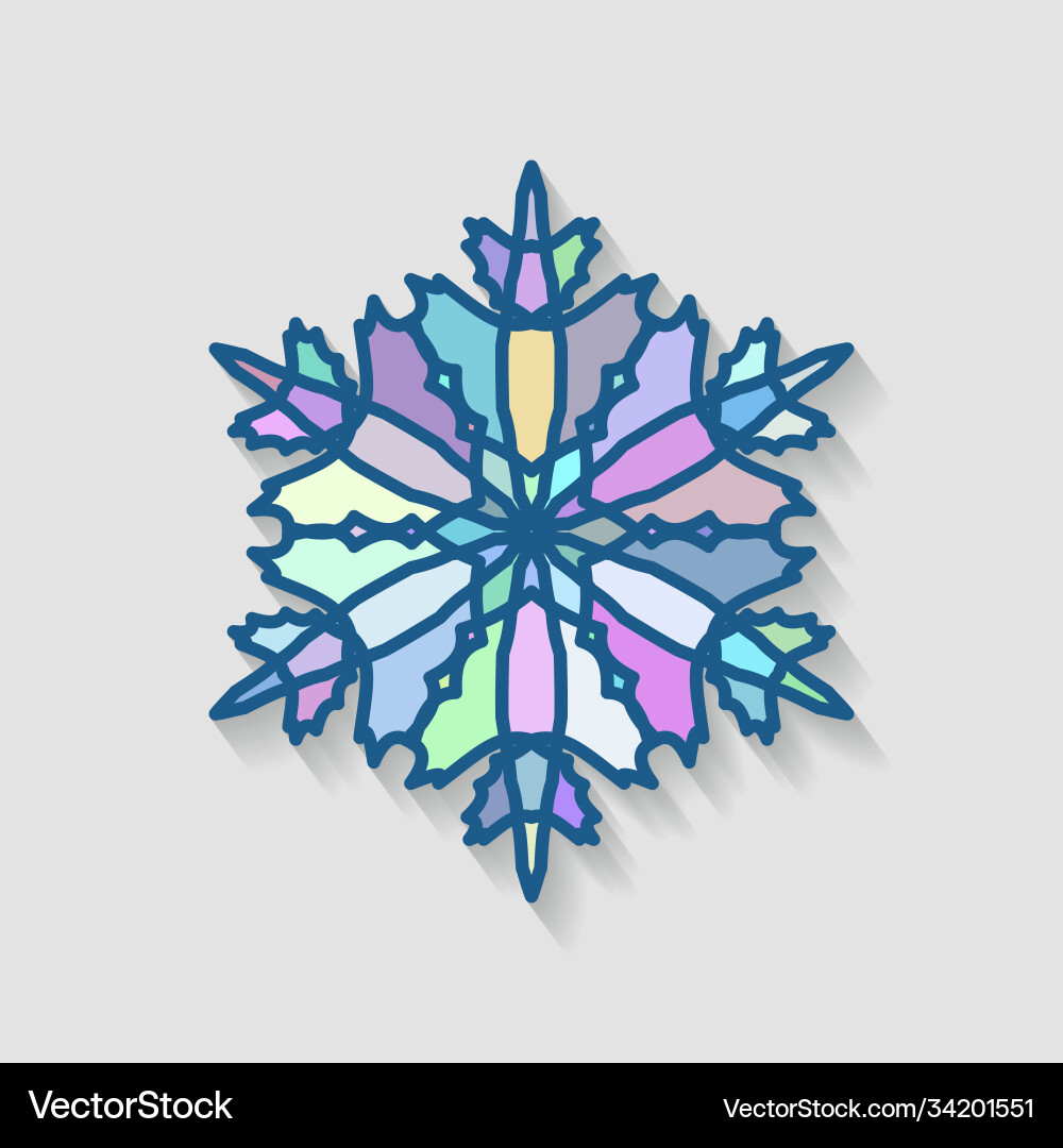 Snowflake icon made of multi-colored mosaic Vector Image