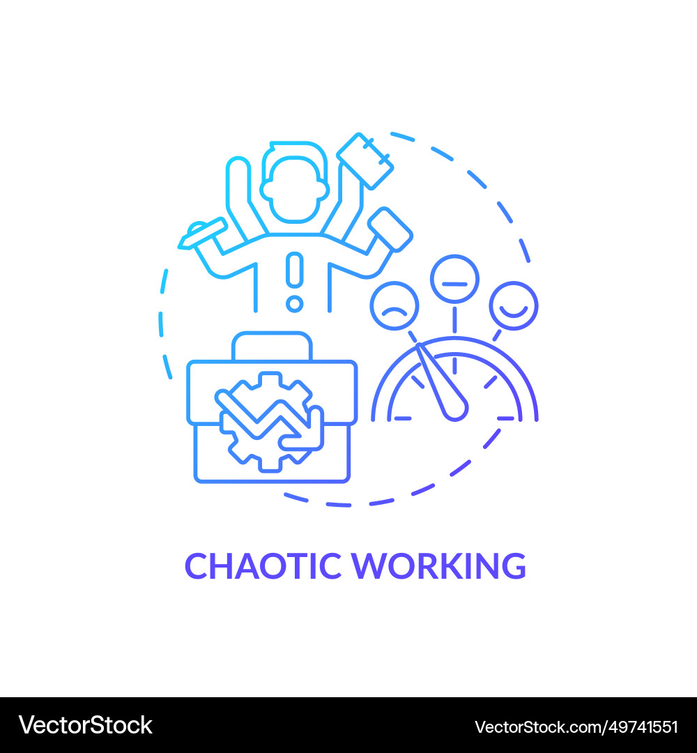 Thin line simple gradient chaotic working icon Vector Image