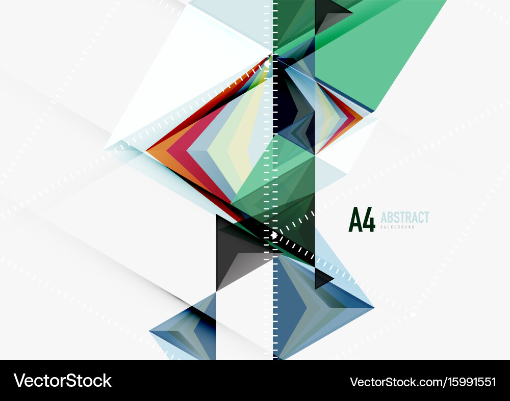 Triangular low poly a4 size geometric vector image