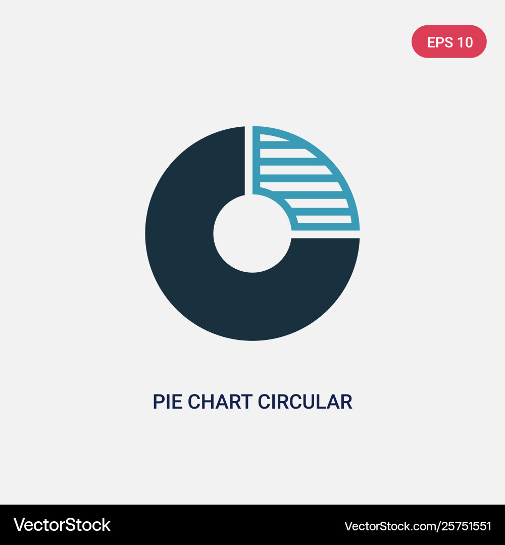 Two color pie chart circular interface icon from Two color pie chart circular interface icon from vector image