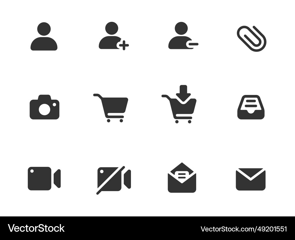Ui web icons isolated on white background vector image