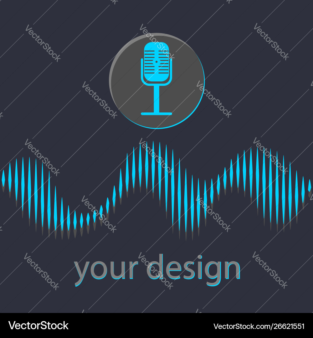 Voice recognition concept microphone button Voice recognition concept microphone button vector image