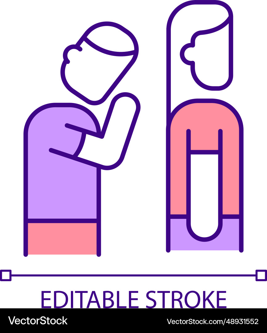 2d thin linear colorful lack of empathy icon 2d thin linear colorful lack of empathy icon vector image