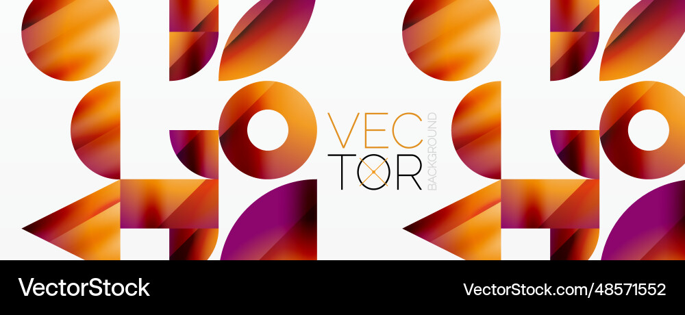 Assorted geometric shapes unite in a minimalistic Vector Image