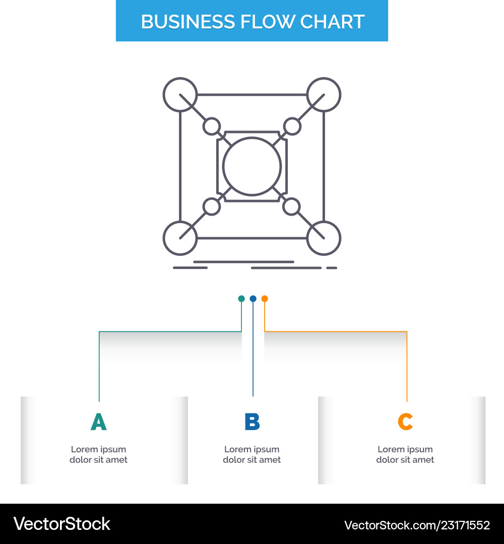 Base center connection data hub business flow vector image
