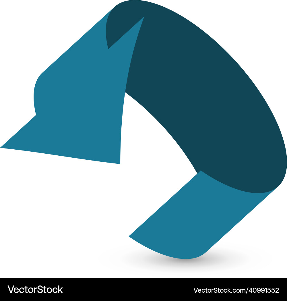 Blue arrow in 3d circle shape cycle vector image