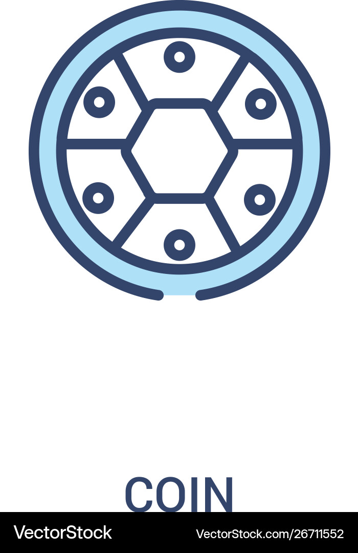 Coin concept 2 colored icon simple line element Coin concept 2 colored icon simple line element vector image