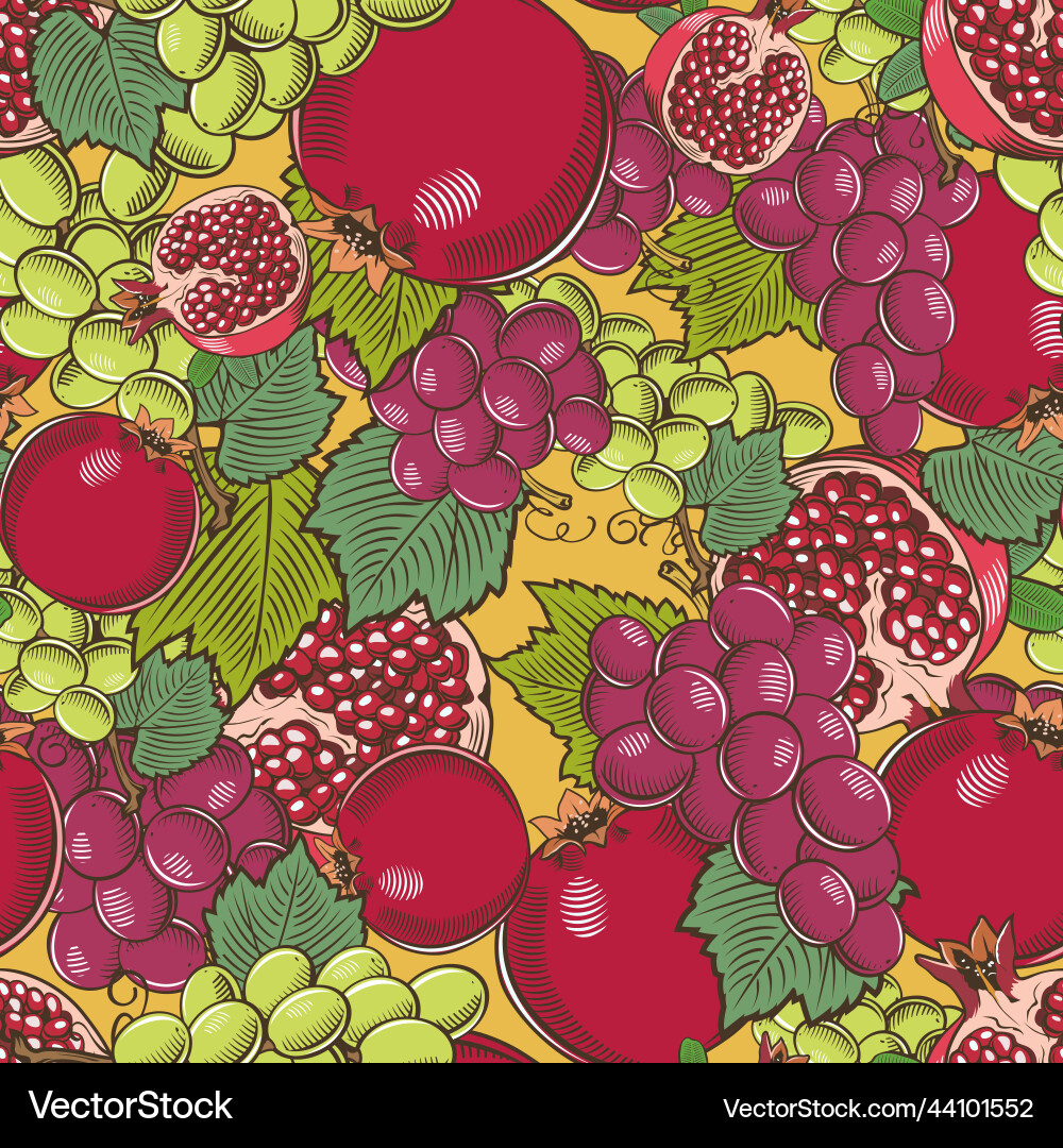 Colored seamless pattern with pomegranates Colored seamless pattern with pomegranates vector image