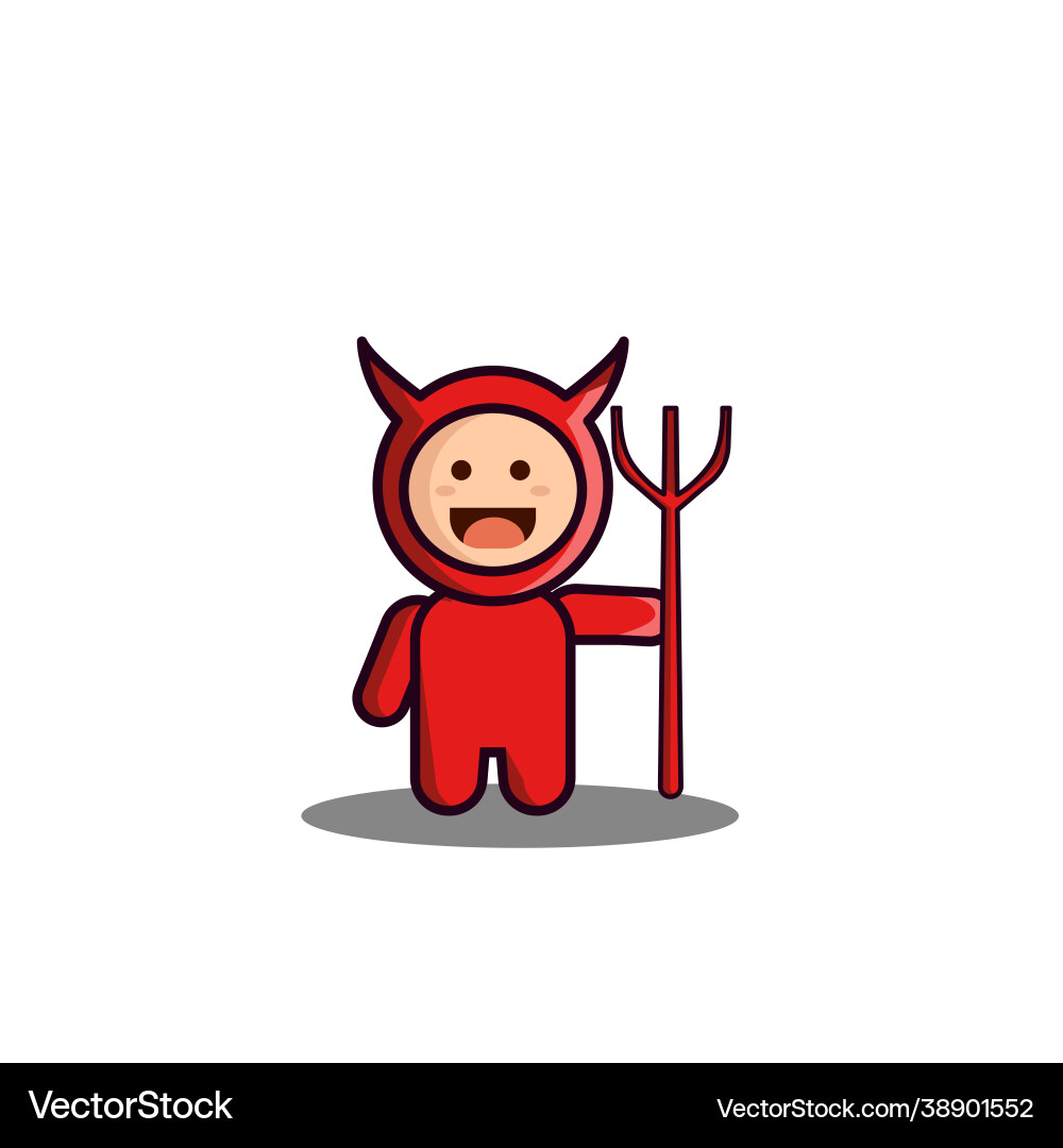 Cute devil simple style image isolated Cute devil simple style image isolated vector image