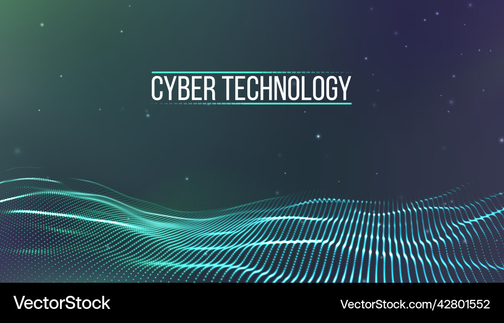 Cyber technology ai tech wire network futuristic vector image