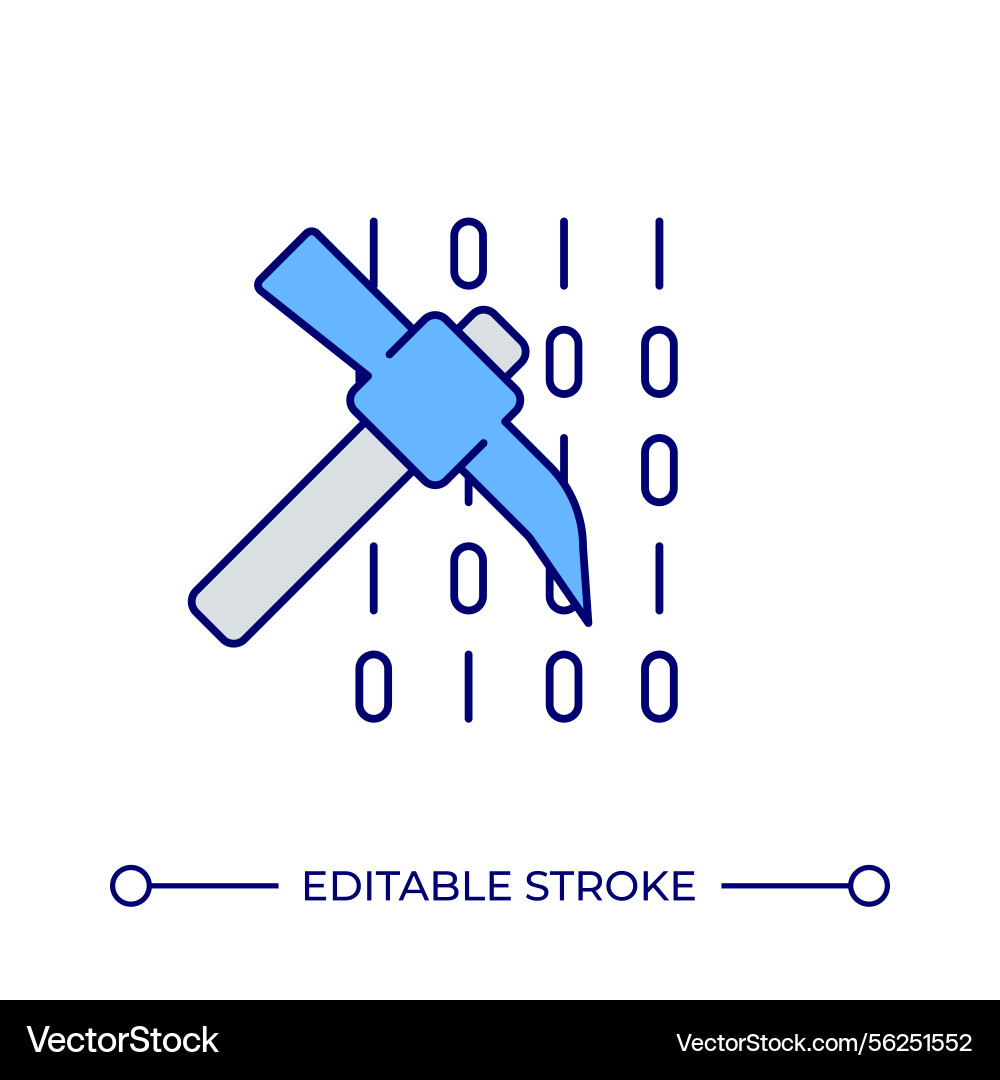 Data mining line color icon Data mining line color icon vector image