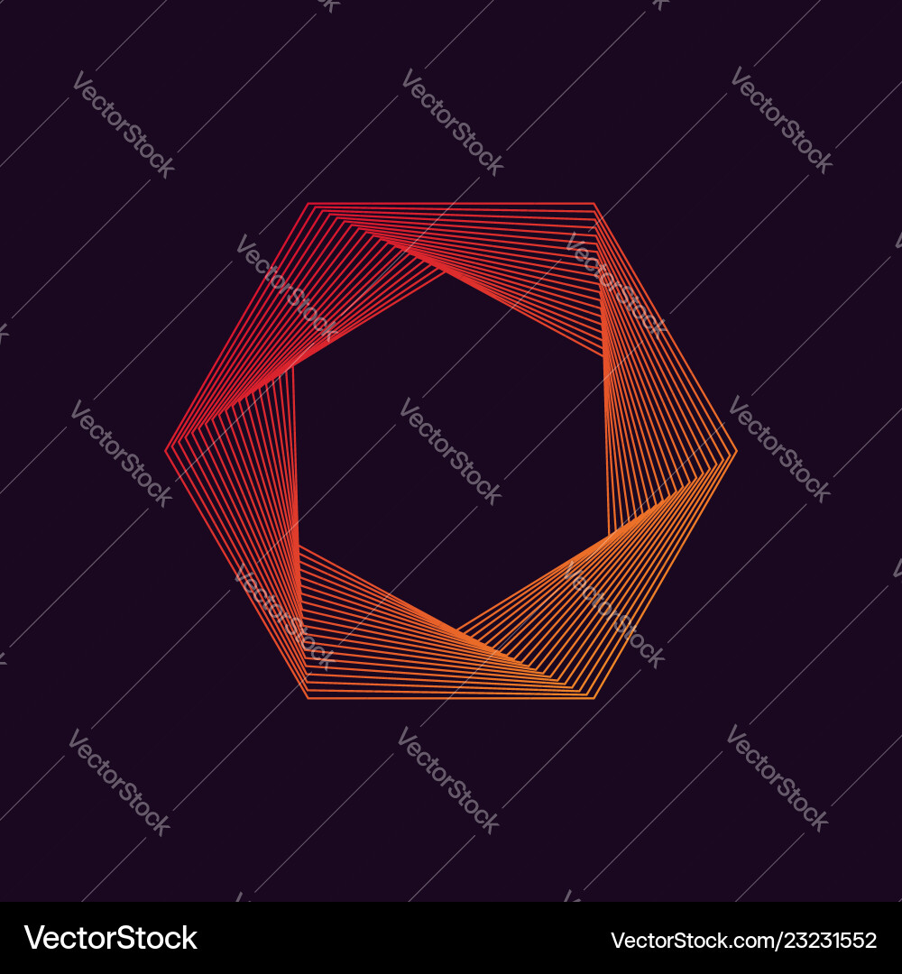 Dynamisches Hexagon Abstrakte Form vektorbild